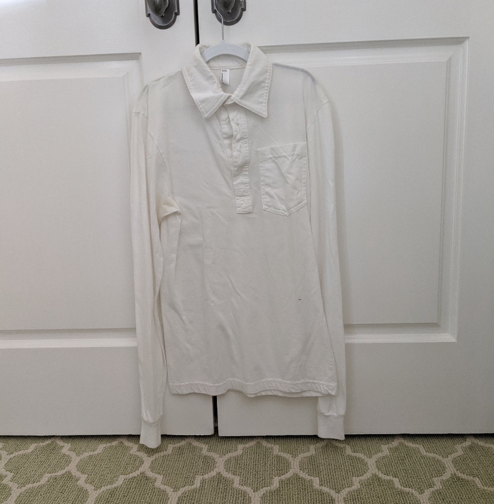 White American Apparel Long Sleeve Polo
